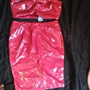 Fashion Nova two piece fabric rust set